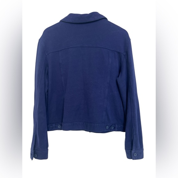 Norma Kamali Women's Navy Blue Classic Utility Dispatch Button Up Jacket - Picture 3 of 7